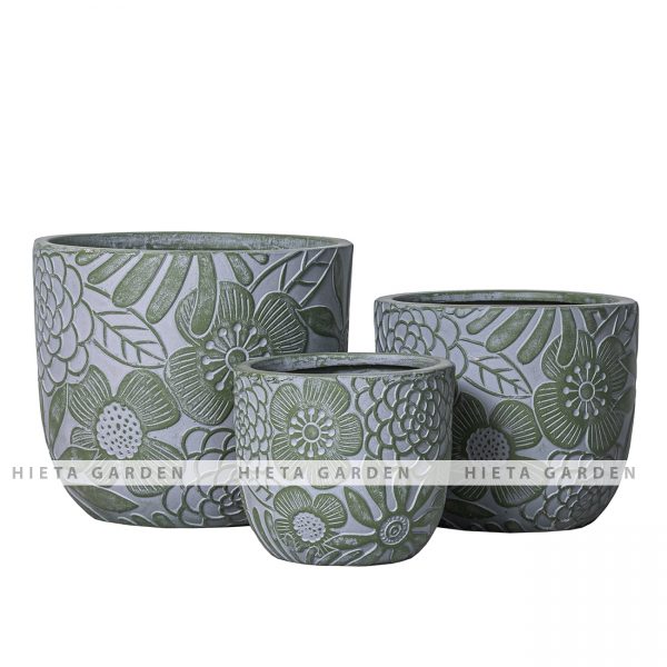 Antique fiberglass pots - H0102-327-S3