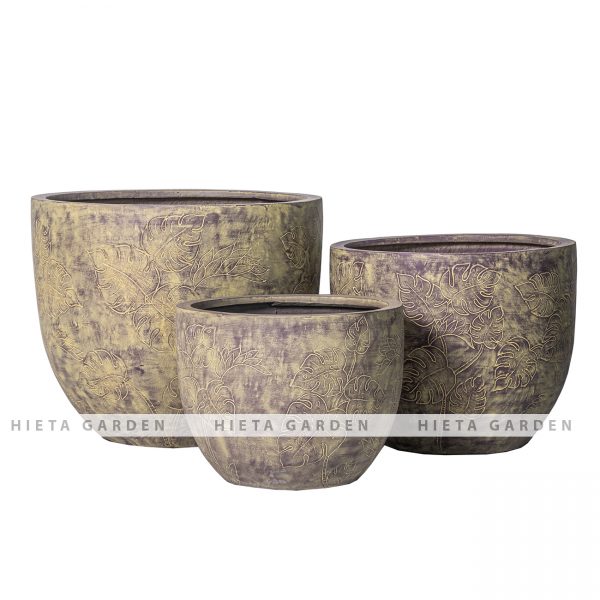 Antique fiberglass pots - H0102-324-S3
